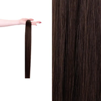 Premium gdollshair extension sample showcasing double espresso with silky smooth texture for flawless hair transformations.