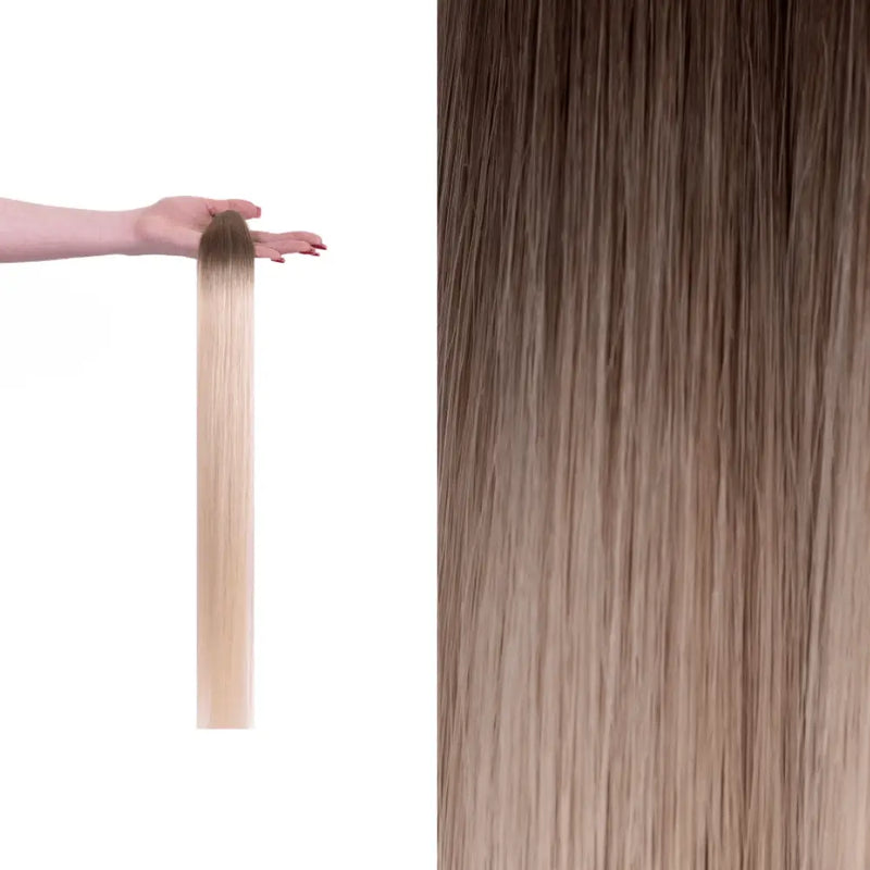 Premium gdollshair extension sample showcasing Skinny Ice with silky smooth texture for flawless hair transformations.
