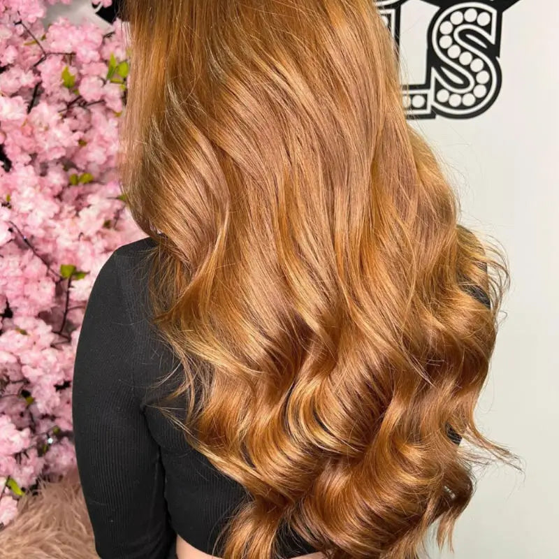 Stunning hair extension transformation - long golden brown waves with professional salon finish